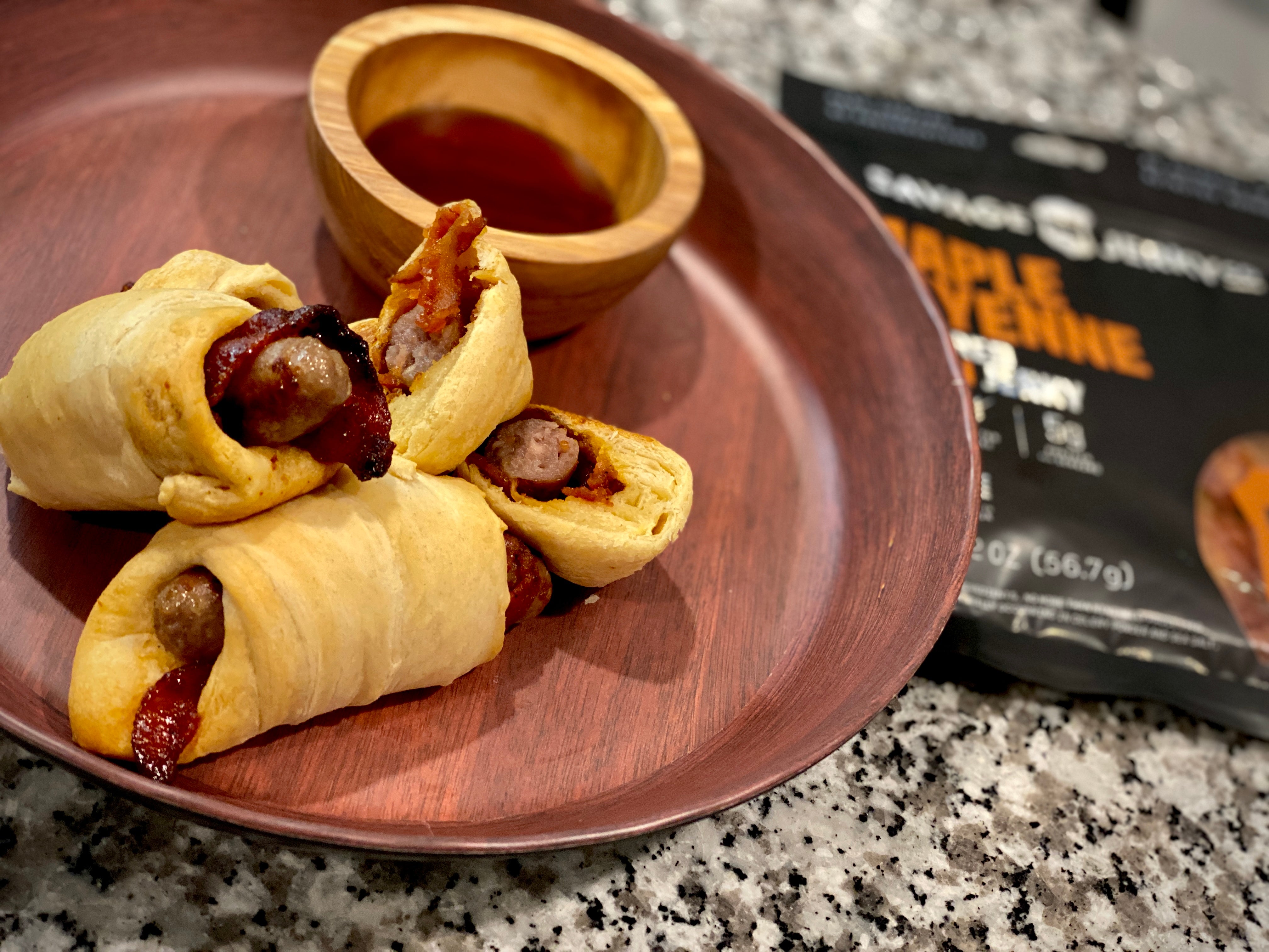 Savage Jerky Bacon-Wrapped Pigs in a Blanket